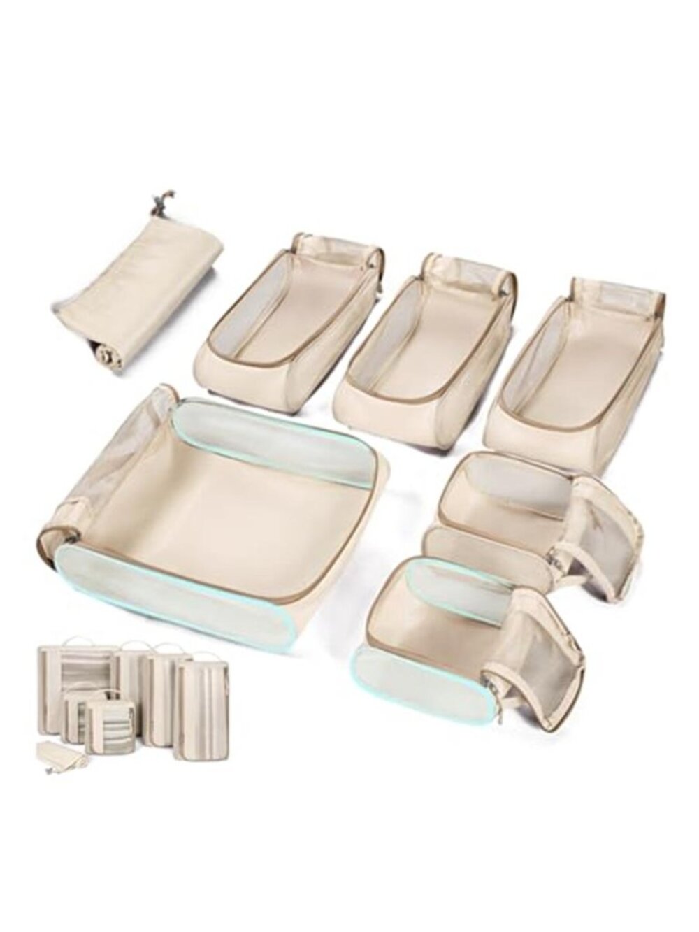 7 Piece Packing Cubes Travel Organizer Set Luggage Storage Bags Suitcase Cubes